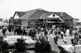 Construction of Kingdom Hall of Jehovah's Witnesses. Bramalea, Ontario
