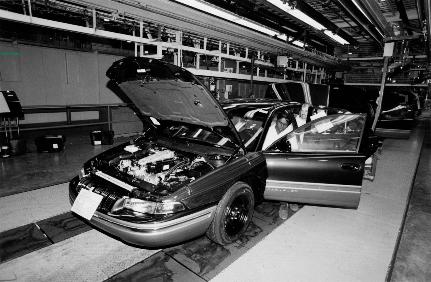The Chrysler Intrepid at the end of the assembly line. Chrysler Plant, Bramalea, Ontario