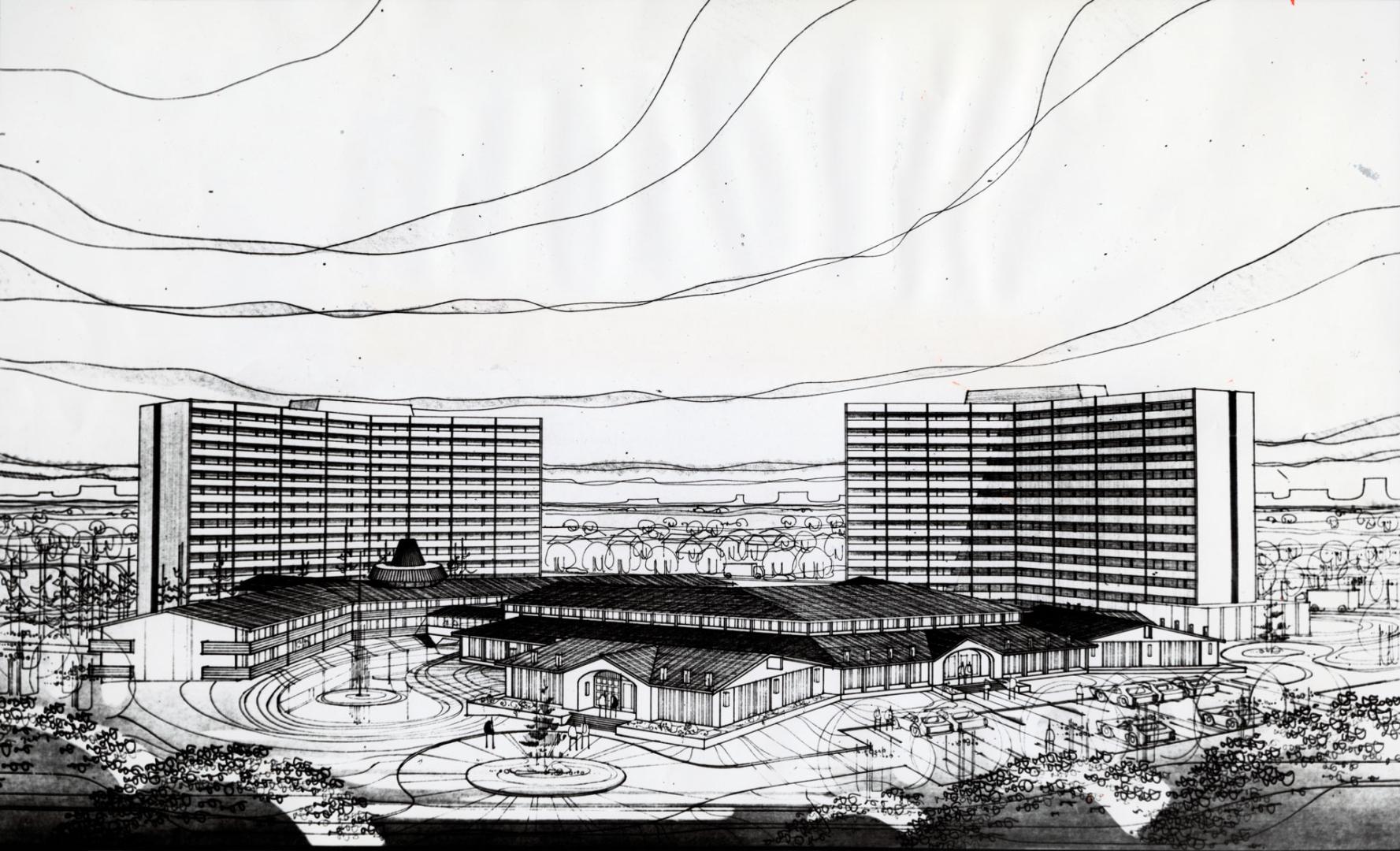 Rendering of development in the intersection of Steeles Avenue and Hurontario Street or Highway 10. Brampton, Ontario