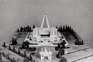 Architectural model of the Hindu Sabha Temple proposed for Gore Road. Brampton, Ontario