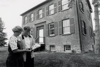 Gail Akins and Marilyn Lembke in front of Bovaird House. Brampton, Ontario