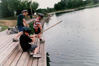 Fishing at Loafers Lake. Brampton, Ontario