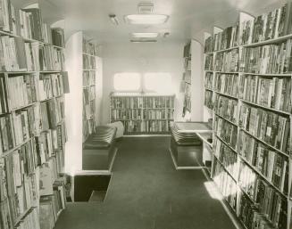 York Township Public Library bookmobile interior.