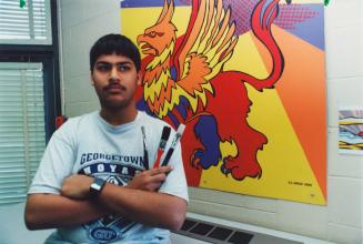 Jaspal S. Singh in the school gallery of Lancaster Senior Public School. Mississauga, Ontario