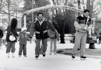 Ice skating path in Gage Park. Brampton, Ontario