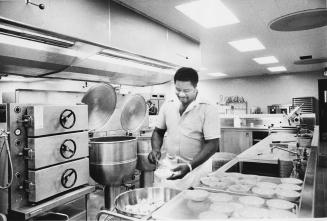 Gerald Scott in the prison kitchen of the Ontario Correctional Institute. Brampton, Ontario