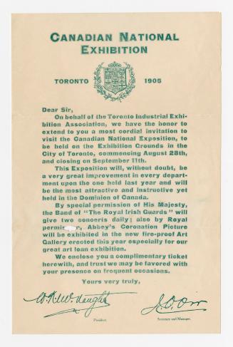 Letter of invitation to attend CNE