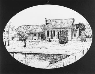 Drawing of Mayfield United Church. Caledon, Ontario