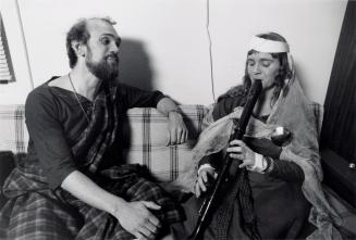 Ray and Shannon Dickson, members of the Society for Creative Anachronism, dressed in medieval attire. Deep River, Ontario