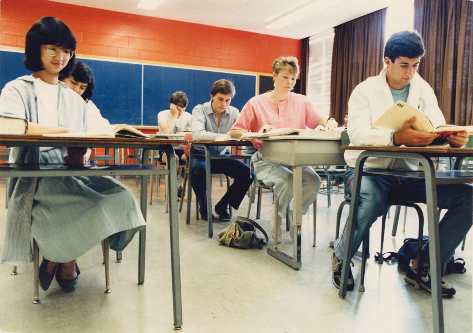 Graduating students of Don Mills Collegiate in class. Toronto, Ontario
