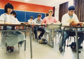 Graduating students of Don Mills Collegiate in class. Toronto, Ontario