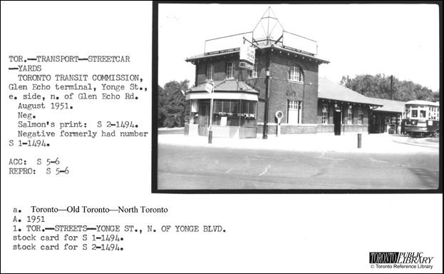 Toronto Transit Commission, Glen Echo terminal, Yonge Street, east side, north of Glen Echo Roa ...