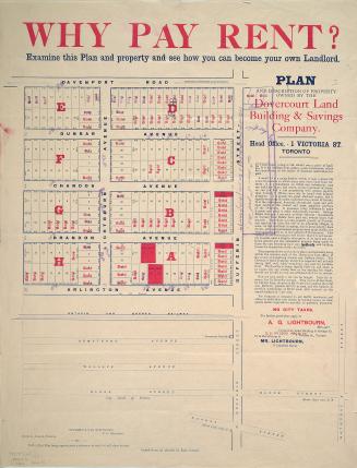 Plan and description of property owned by the Dovercourt Land Building & Savings Company