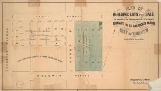 Plan of building lots for sale, the property of the corporation of the City of Toronto, situate in St. Patrick's ward, City of Toronto