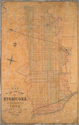 Map of the township of Etobicoke, in the county of York, compiled by Charles Unwin, Provincial Land Surveyor, Provincial Chambers, Toronto