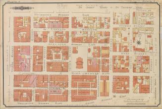 Atlas of the city of Toronto and vicinity from special survey founded on registered plans and showing all building and lot numbers.