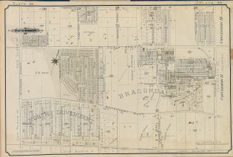 Atlas of the city of Toronto and vicinity from special survey founded on registered plans and showing all building and lot numbers.