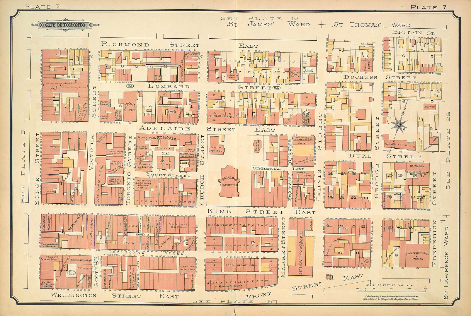 [Plate 7] Atlas of the city of Toronto and vicinity from special survey founded on registered plans and showing all building and lot numbers.