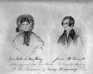 Grace Marks and James McDermott, as they appeared at their trial, Toronto, Ontario