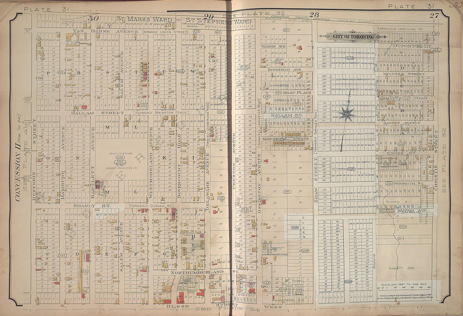 [Plate 31] Atlas of the city of Toronto and vicinity from special survey founded on registered plans and showing all building and lot numbers.