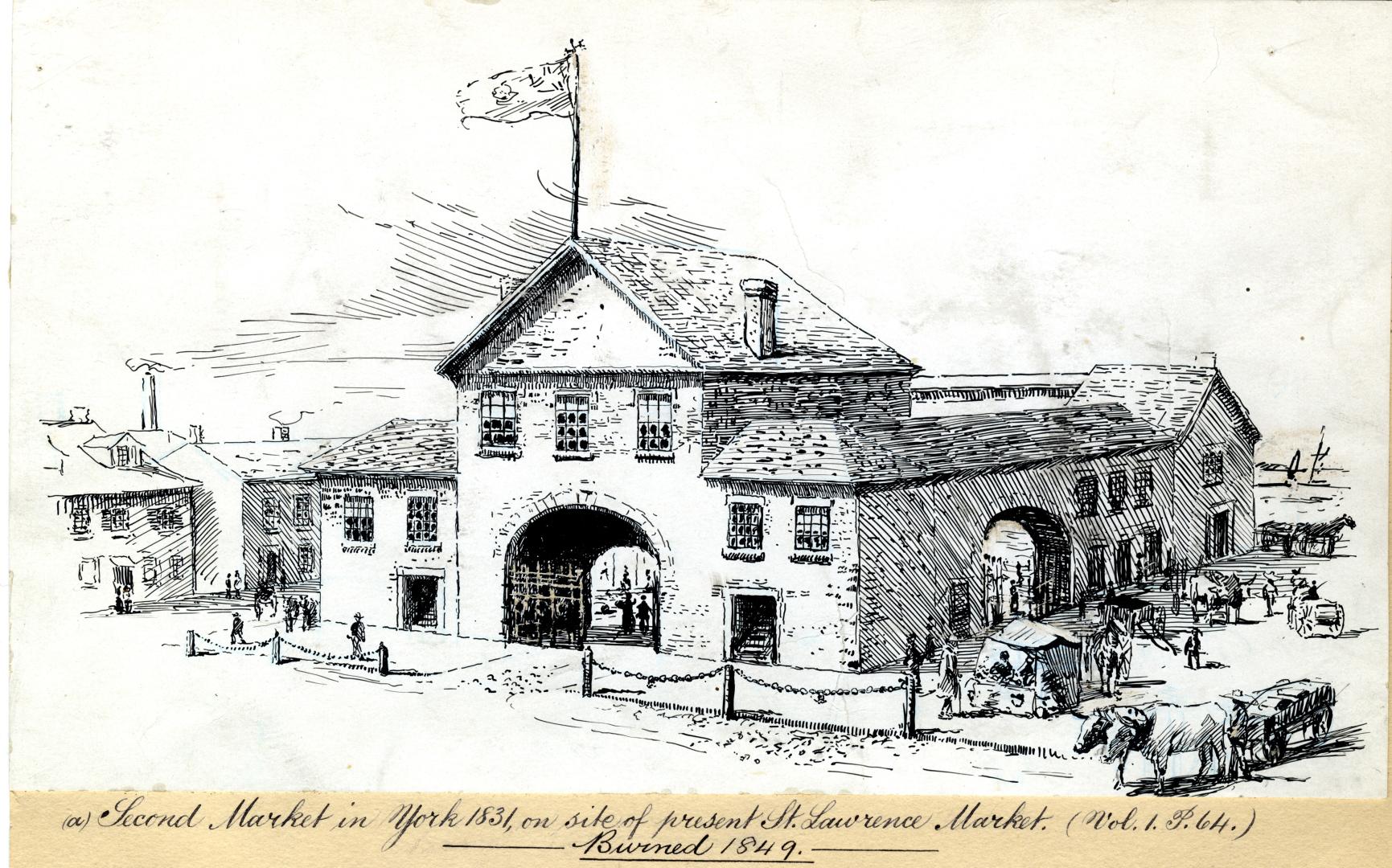 Market (1833-1849), King Street East, south side, between Market & Jarvis Streets