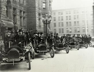 Russell Motors, in front of City Hall, looking e