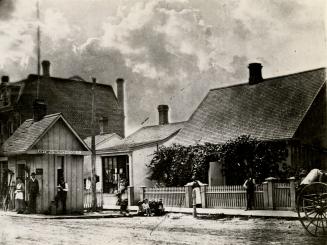 Historic photo from 1870 - Last Toll Gate on Yonge St., n. of Marlborough Ave. in Summerhill