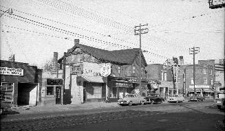 Historic photo from Saturday, November 1, 1952 - Bedford Park Hotel, Tulip Ice Cream, John A Kelly Real Estate & Hing Bros Laundry in Bedford Park