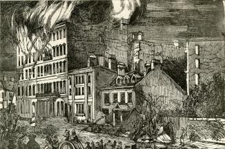 Burning of the Rossin House, Toronto, View from York Street (1862)