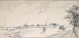 Fort York. (looking west) circa 1845. Toronto, Ontario