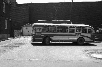 Hollinger Bus Lines, bus #79, at loop, Woodbine Avenue, southeast corner Strathmore Boulevard