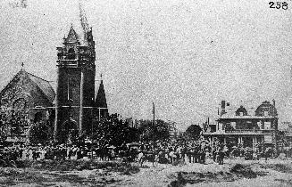 Dalvine (launch), funeral of nine drowned in capsize, Victoria Presbyterian Church, Annette St