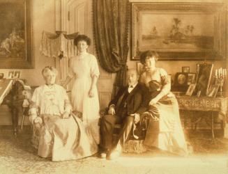 Clark Family, Sir William Mortimer Clark, Lady Clark and their two daughters in the drawing room of Clark's house, Wellington Street West, south side, e. of Clarence Sq