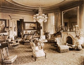 Historic photo from 1912 - Interior of John Gordon house showing the drawing room in Entertainment District