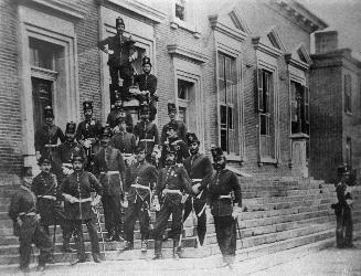 30th Regiment, officers in front of Parliament Buildings, Front Street West