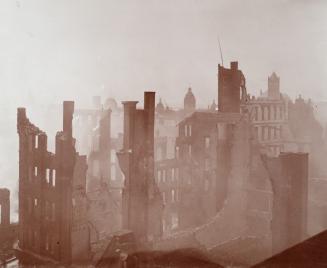 Fire (1904), aftermath of fire, looking southwest from top of Telegram Building