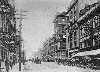 Yonge Street, S. of King St., looking north from south of Colborne St