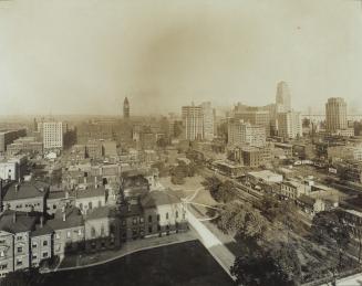 Toronto Downtown 1930, Looking east from University Avenue, north of Queen Street West