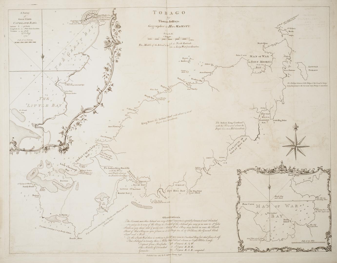 Tobago by Thomas Jefferys, Geographer to his Majesty