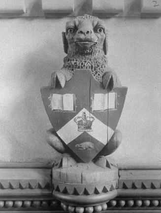 University College, Interior, west hall, arms of University College