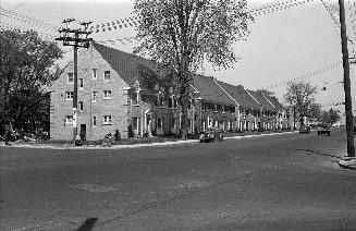 Avenue Road, looking north from Glencairn Avenue. Image shows an intersection and a row of hous ...
