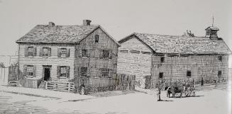 The Residence of W.H. Doel and Brewery Malt House (Toronto), circa 1840