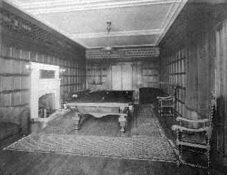 Historic photo from 1916 - Government House (1915-1937) - Interior, billiard room in Don Valley Brickworks