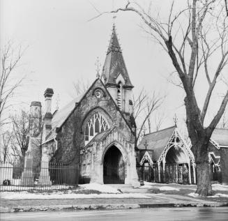 Historic photo from Sunday, December 25, 1955 - Necropolis Cemetery -  High Victorian Gothic architecture by Henry Langley - 200 Winchester St. in Riverdale park