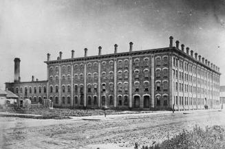 Historic photo from 1870 - Gurney (E. & C.) Stove Manufacturers, factory, King St. W., n. side, between Brant St. & Spadina Ave. in Wellington Place