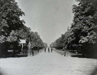 Historic photo from 1867 - Photo of College Gates by Octavius Thompson; plate 34 in his Toronto in the Camera in City Hall