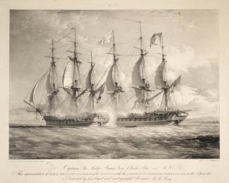 H.M.S. Shannon, Commencing the Battle with the American Frigate Chesapeake, on the 1st June 1813