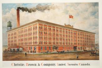 Christie, Brown & Co., Adelaide Street East, south side, between George & Frederick Streets, looking southwest