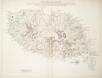 Plan de L'Isle de la Grenade, ou sont marques dans leur juste position le Ports et mouillages les Ville et Bourgs, les Rivieres, les Chemins Royaux et(...)