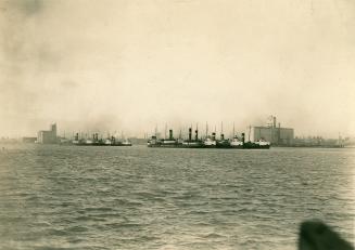 Image shows grain fleet viewed from Toronto Harbour.